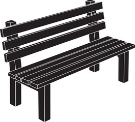 Park bench icon silhouette on a white background