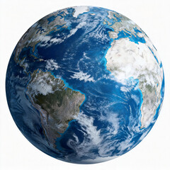 Earth as seen from space, blue planet with clouds