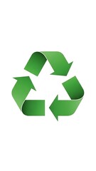 Obraz premium Green Recycling Symbol on White Background