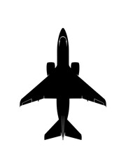 Airplane Silhouette Flying High in Sky