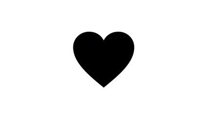 Black Heart Isolated on White Background