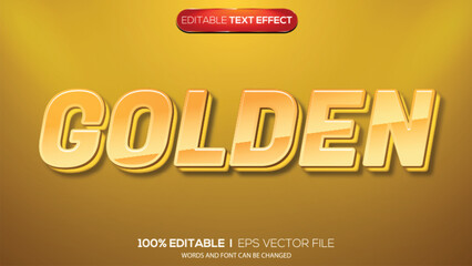 3d text effect golden theme