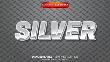 3d text effect silver theme