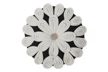 White quilling flower white flower paper craft isolated on a transparent background