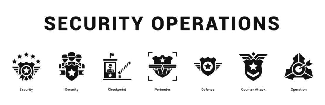 Security Operations Modern and clean web banner illustration featuring thematic icons for visual communication