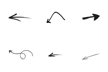 A minimalistic hand-drawn arrow pointing towards the right side on a solid black background