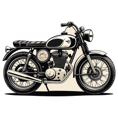 Obraz premium “Classic Vintage Motorcycle Retro Motorbike Illustration Vector Design”