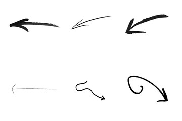 A pair of hand-drawn arrows pointing in different directions on a minimalist black background