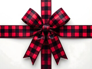 Classic Christmas buffalo plaid ribbon for seasonal craft projects and winter-themed headers.