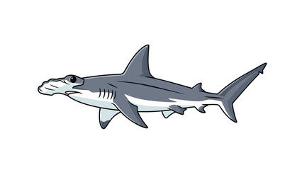Fototapeta premium Whimsical Hammerhead Shark Illustration Capturing the Essence of Marine Life in a Playful Style