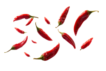 Red Chili Cascade: A vibrant collection of fiery red chilies, meticulously arranged to capture their individual curves and textures. Experience the captivating aesthetic of these spices.
