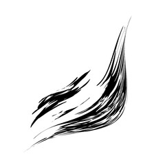 black stain illustration with brush stroke texture without background