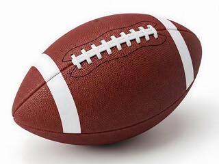 Brown and white football
