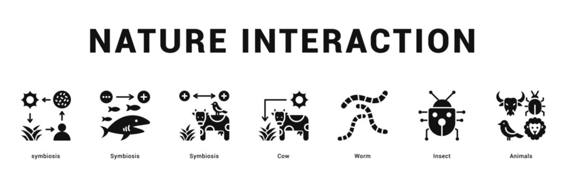 Nature Interaction Modern and clean web banner illustration featuring thematic icons for visual communication