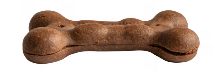 Brown dog chew toy isolated on a transparent background