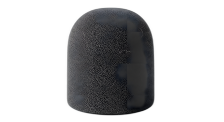 Dark cracked leather texture material sample rendered on a smooth dome against on transparent background
