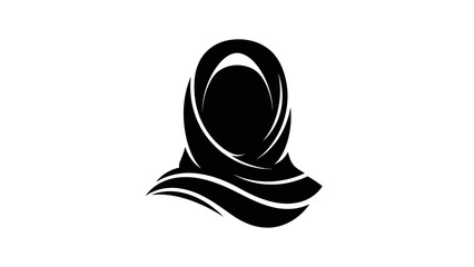 Abstract Islamic headdress icon representing modesty and faith, a symbol of tradition and culture