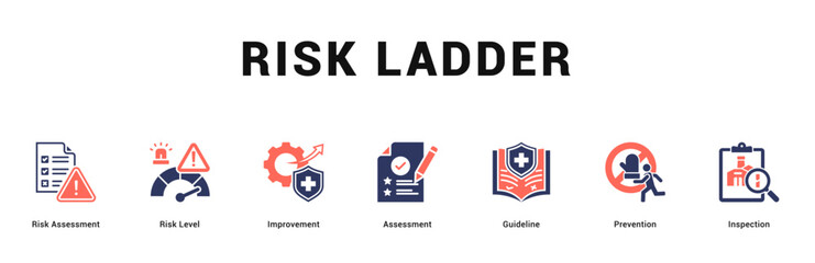 Risk Ladder Modern and clean web banner illustration featuring thematic icons for visual communication