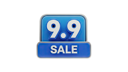 9.9 Sale Promotion Badge on White Background