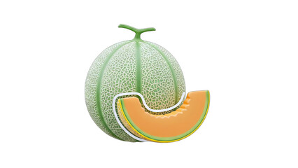 3D Render of a Melon with a Slice