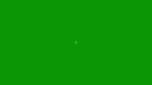 Sparkling twinkle star animation featuring white doodle-style stars, blinking shine motion, glowing glitter trails, flat vector design, ideal for holiday celebrations and chroma key video overlays.