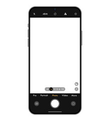 Smartphone Camera Application UI Mockup Template Design. Vector Illustration