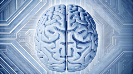 An intricate illustration features a digital brain with a circular circuit labyrinth and ornamental maze pattern symbolizing artificial intelligence and science