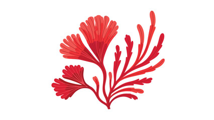 Naklejka premium Vibrant Red Coral Branch Abstract Design Element