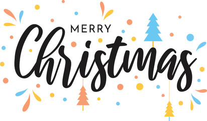 Merry christmas typography with colorful festive elements © Anila