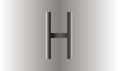 H Abstract Metallic Shapes Against a Gradient Background