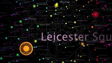 Fun 3D London Metro tube station destinations overlay With Floating nodes - Powered by Adobe