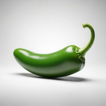 Fresh green jalapeno pepper on white background