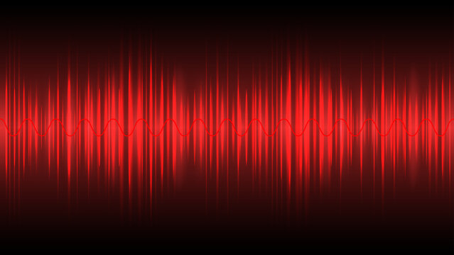 Red music sound wave background