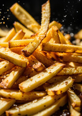 Delicious golden crispy French fries perfectly seasoned and ready to eat