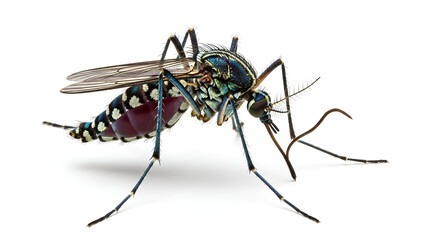 Close-Up of Mosquito &mdash; Disease Vector Insect Isolated