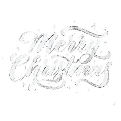 Beautiful Shimmering Merry Christmas Calligraphy for Festive Season