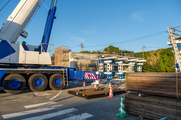 高架道路の建設現場