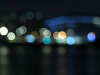 abstract background of bokeh lights in cool tones