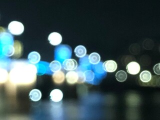 abstract background of bokeh lights in cool tones