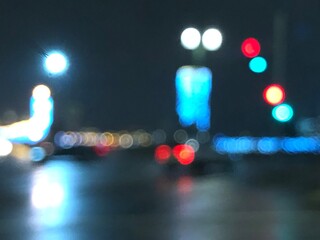 abstract background of bokeh lights in cool tones