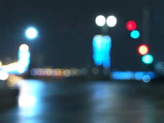 abstract background of bokeh lights in cool tones