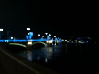 abstract background of bokeh lights in cool tones