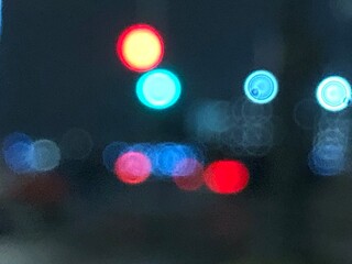 abstract background of bokeh lights in cool tones