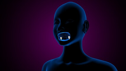 Teeth first molar anatomy .3d render