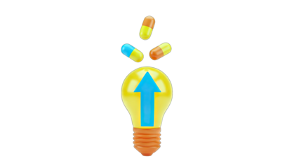 Lightbulb with Pills: Idea, Innovation, Health Concept