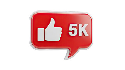 Like Button with 5K Likes - Social Media Concept