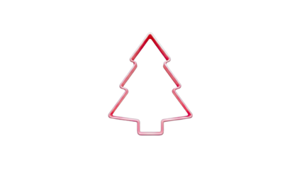 Pink Christmas Tree Cookie Cutter on White Background
