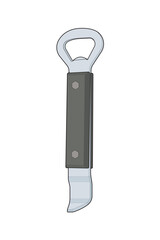 Bottle opener vector for bar tools, kitchen accessories, and beverage packaging design.
