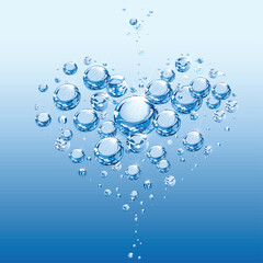 Love Shape Water Bubbles Vector Design