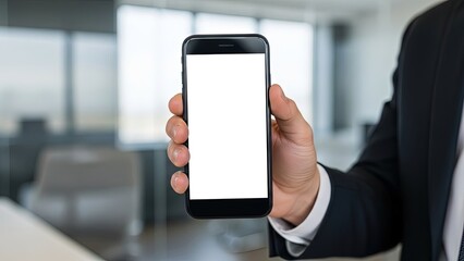 Business Smartphone Mockup with Blank White Screen